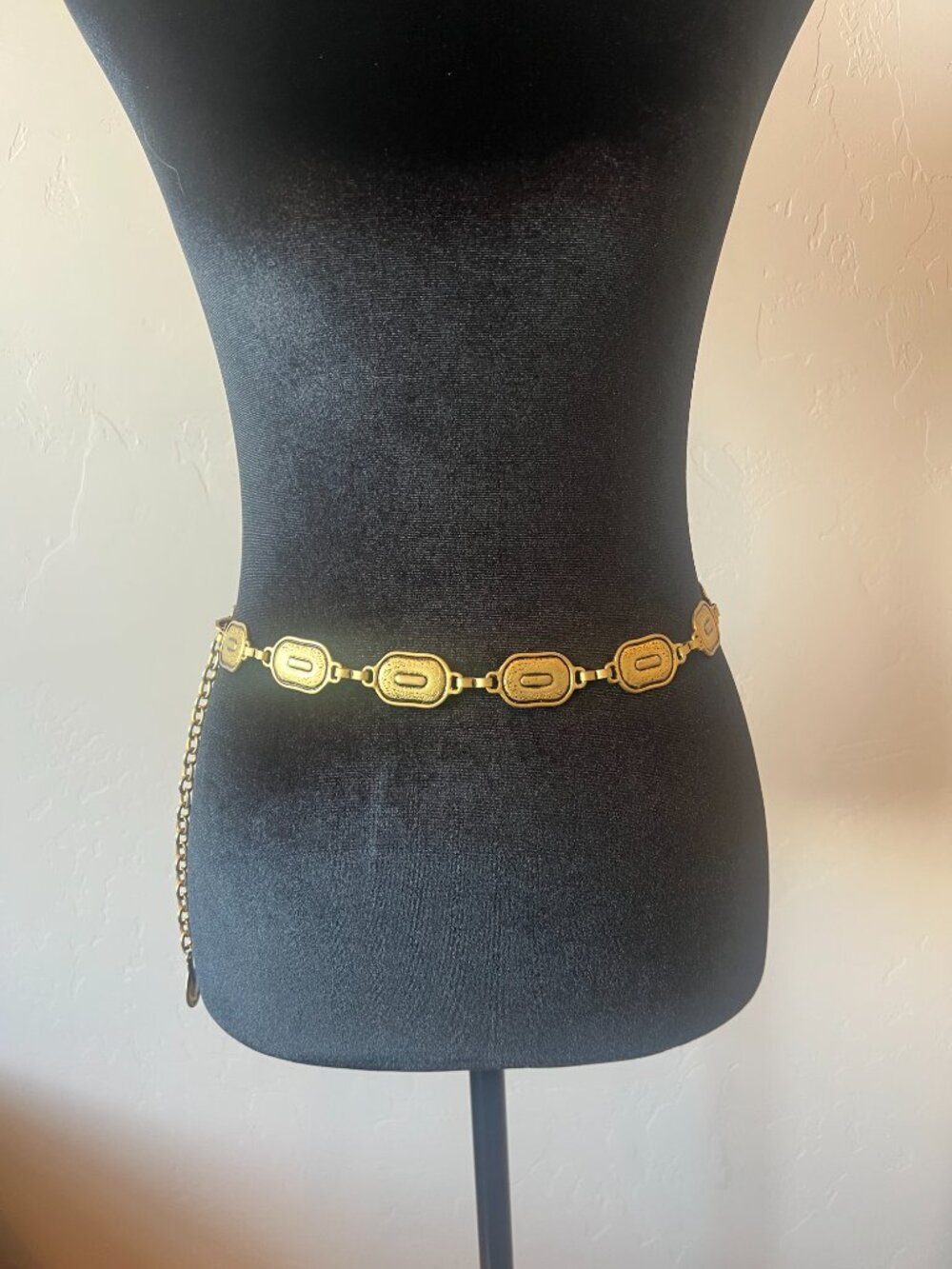 Vintage Style Gold Chain Belt Adjustable Waist Belt Oval Link